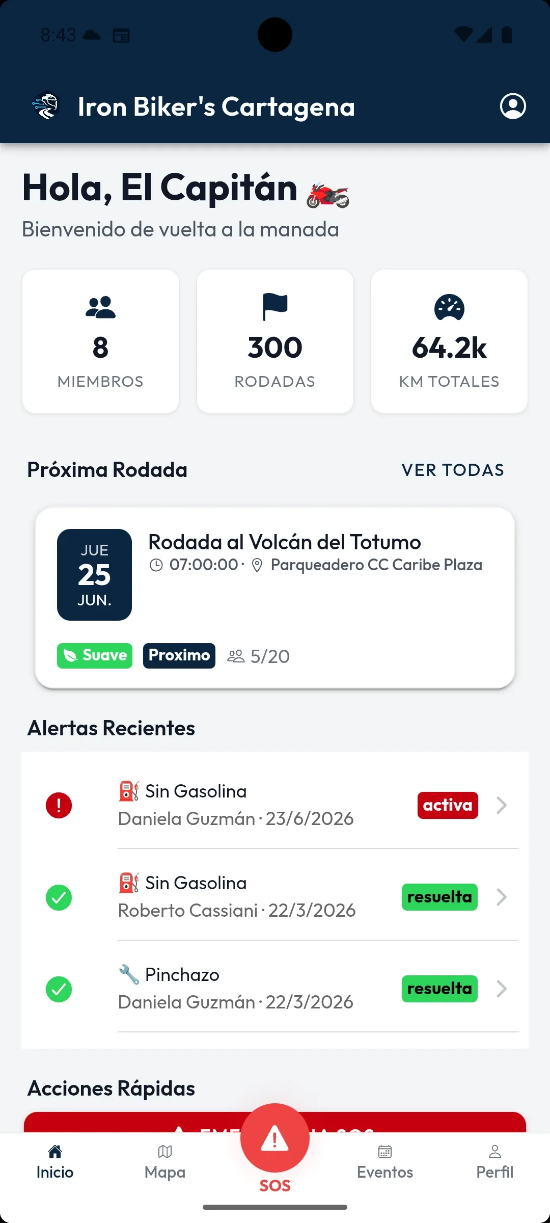 Dashboard de BikerOS