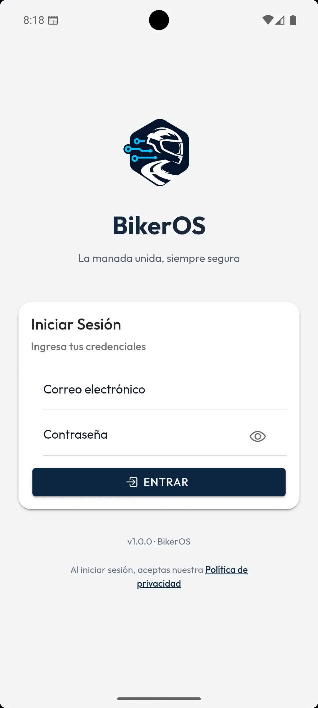 App BikerOS funcionando offline